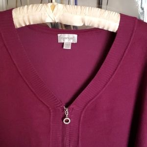 Purple sweater with zipper